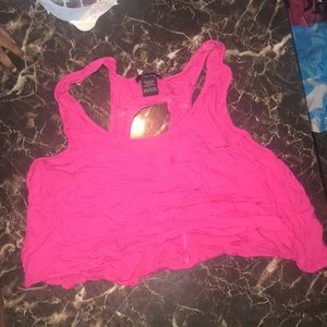 Bright Pink and Yellow Cropped Top